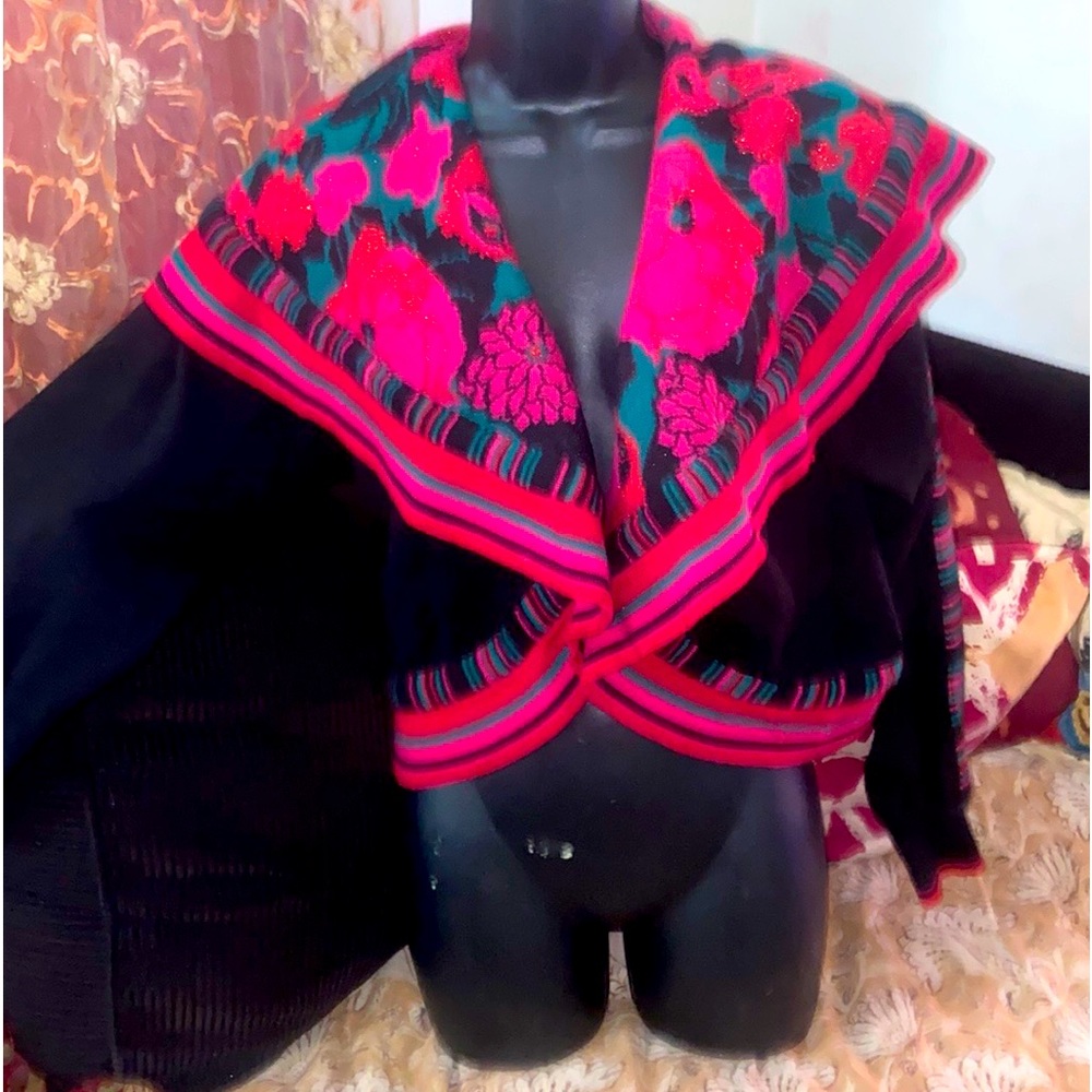 Kansai Yamamoto Rose Cabbage Wool Sweater size M